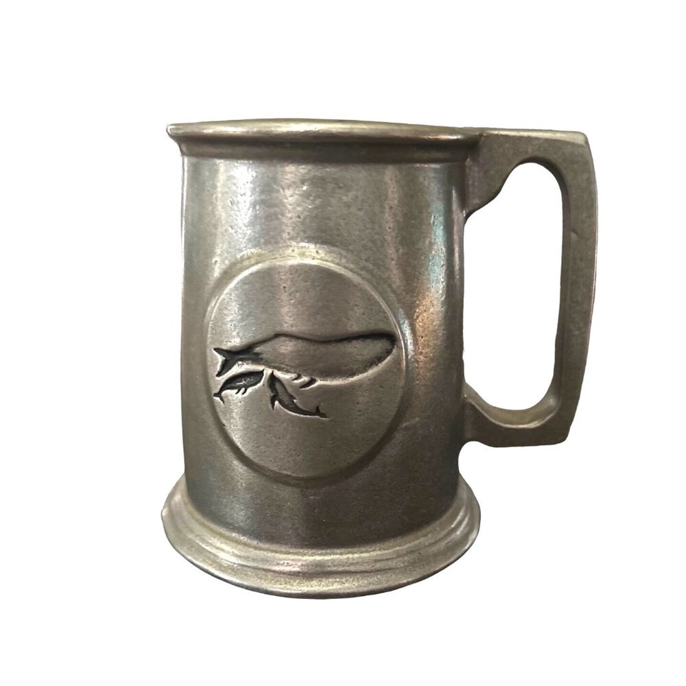 Vintage Pewter Whale‎ Tankard Mug With Handle